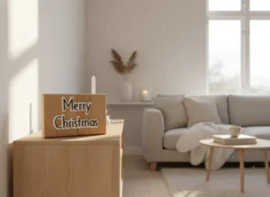 moderner weihnachtsaufsteller Szene